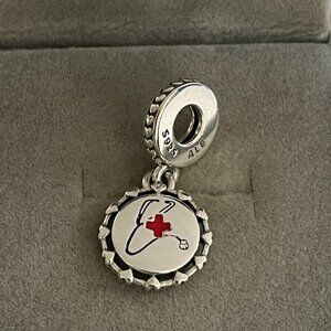 Pandora Women's Sterling Silver Stethoscope Engravable Dangle Charm